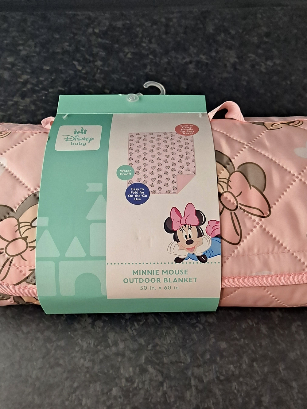 Disney Minnie Mouse Quilted Pink Outdoor Blanket
